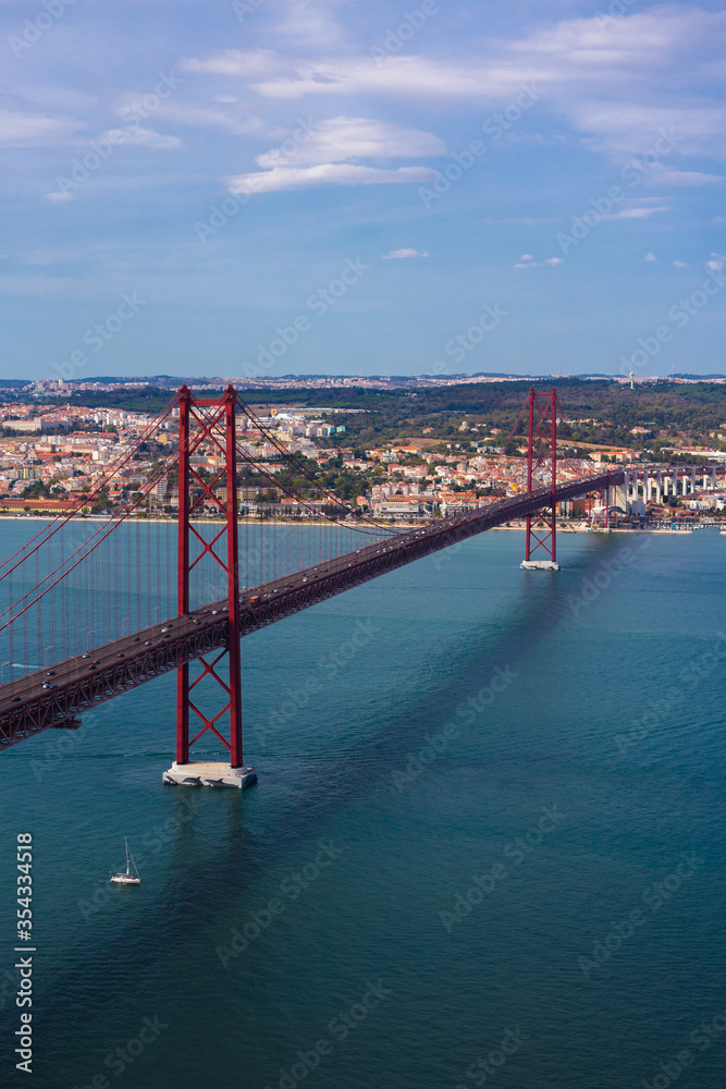 Ponte 25 de Abril is a suspension bridge connecting the city of Lisbon, to the Almada