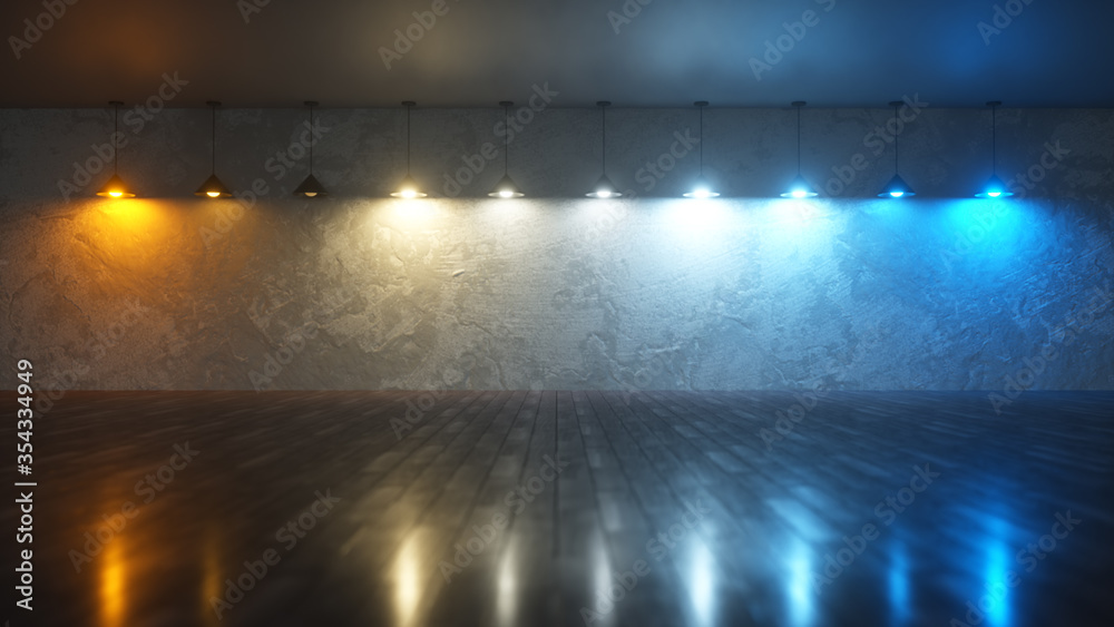 Background with incandescent lamps of different temperature values. The ...
