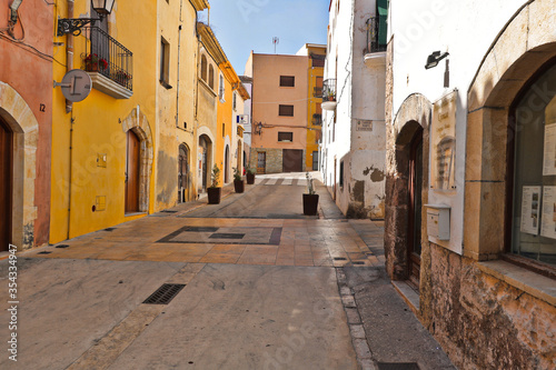 Photo of a street in the town of Altafulla  the most beautiful town on the Costa Dorada  Tarragona. Spain