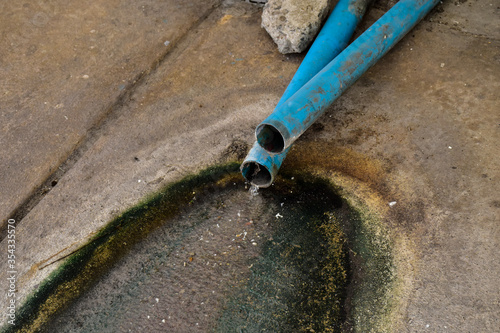 soil-waste water pipe sewer dity. photo