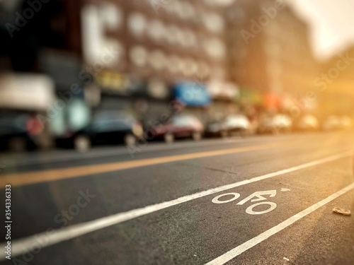 image of bike lane in nyc - america.