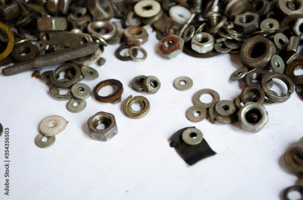 nuts for bolts on a white background nuts for bolts on a white background