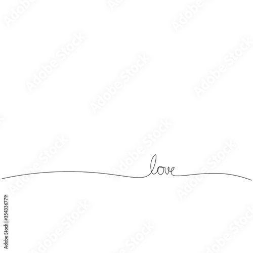 Love text word hand drawing on white background, vector illustration