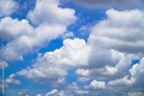 blue sky background with tiny clouds. © Apicha