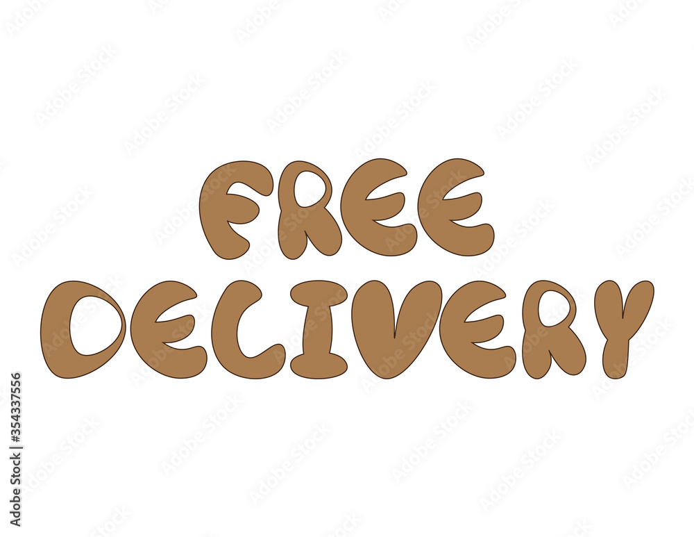 Brown Free delivery banner - Brown text on White background Brown Free delivery banner - Brown text on White background