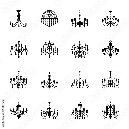 Classic chandelier Filled icons