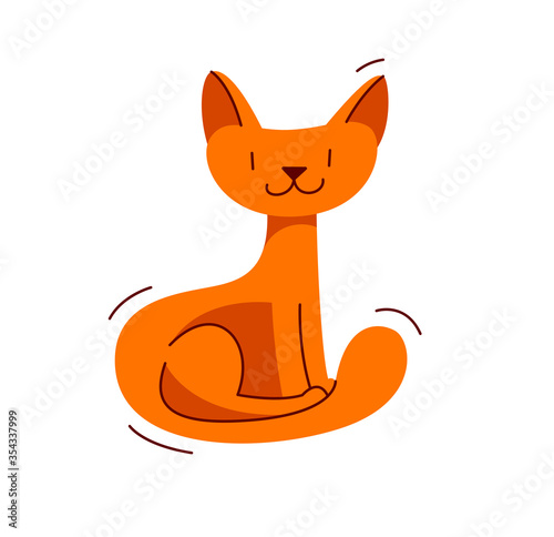 Cute cat sitting and lookin...