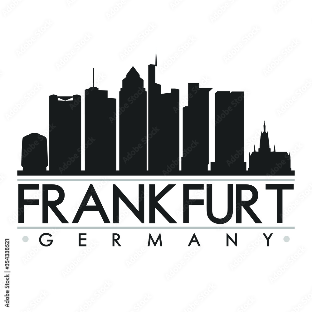Frankfurt Skyline Silhouette Design City Vector Art
