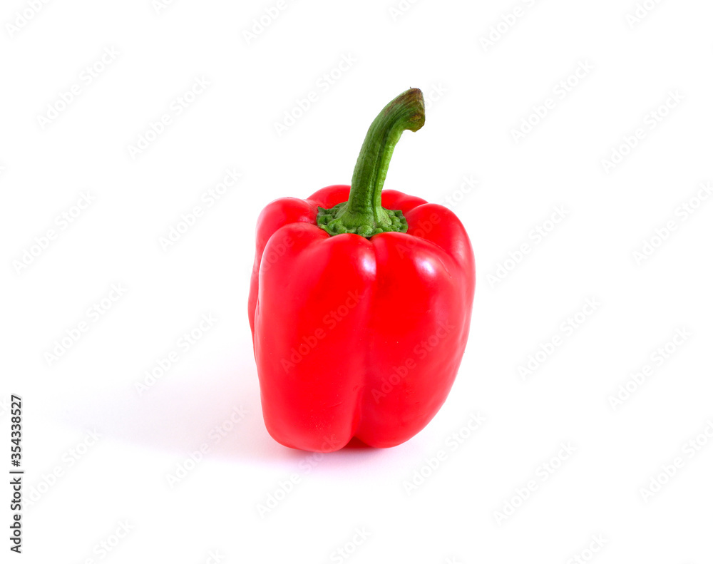 Red sweet pepper on a white background. Suitable for mockups and backgrounds. Cooking. Vegetables. Red sweet pepper on a white background. Suitable for mockups and backgrounds. Cooking. Vegetables.