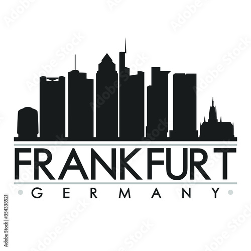 Frankfurt Skyline Silhouette Design City Vector Art