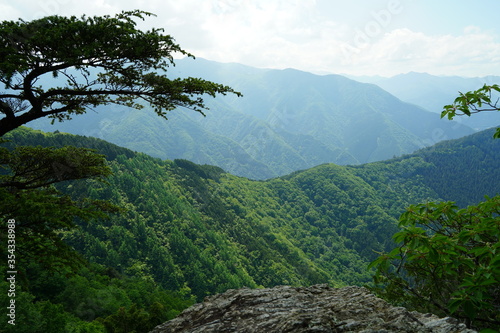 Obraz na plátně View from Mitsumine Jinja Shrine Okumiya , top of Myohogatake mountain at Chichibu, Tokyo, Japan
