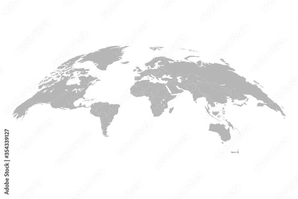 Fototapeta premium World map vector illustration. 3D globe world map isolated on white background