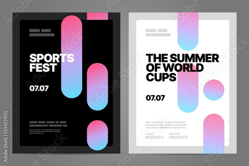 Poster layout design with abstract dynamic lines for sports event, invitation, awards or championship. Sport background.