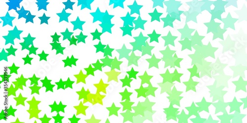 Light Blue  Green vector pattern with abstract stars. Colorful illustration in abstract style with gradient stars. Design for your business promotion.