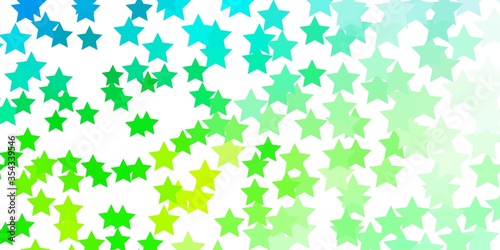 Light Blue, Green vector pattern with abstract stars. Colorful illustration in abstract style with gradient stars. Design for your business promotion.