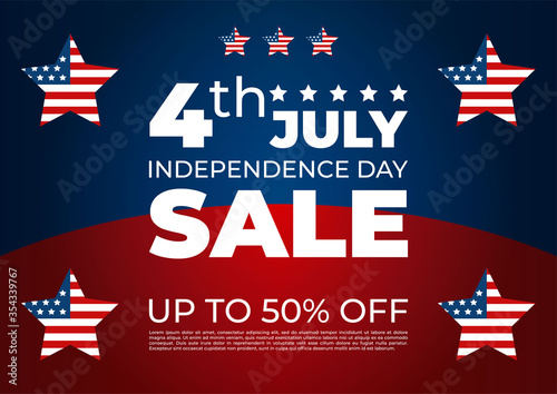 Independence day of the usa sale banner template design