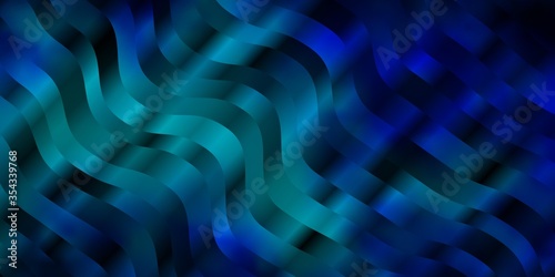 Dark BLUE vector layout with wry lines. Illustration in halftone style with gradient curves. Smart design for your promotions.