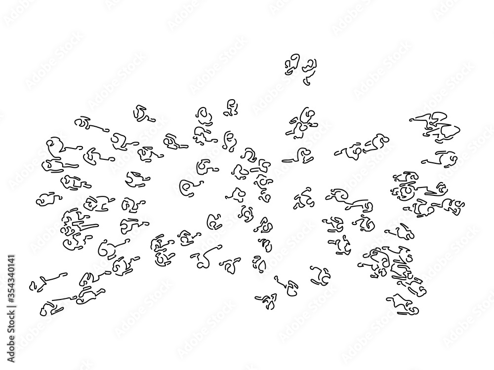 People walking on the street isolated line drawing, vector illustration design. People walking on the street isolated line drawing, vector illustration design.