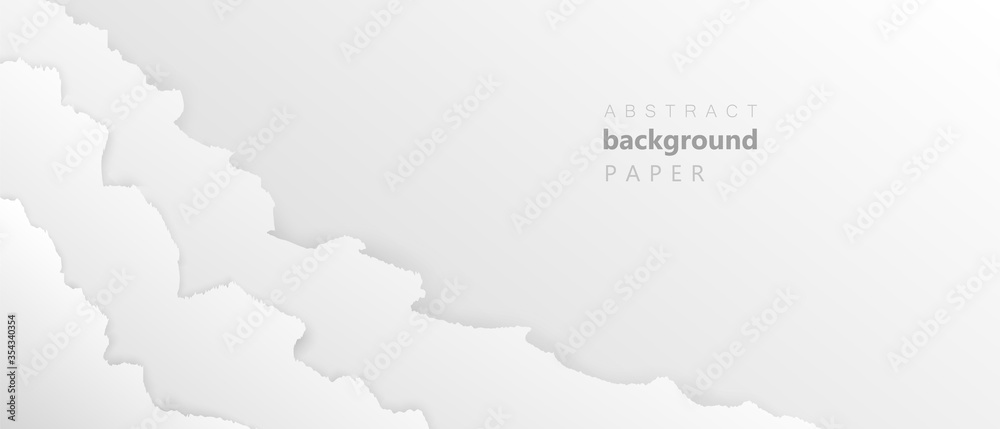 White paper abstract background. Modern abstract elegant white background with torn paper gradient wallpaper digital colorful blurry vector texture smooth glow web map.