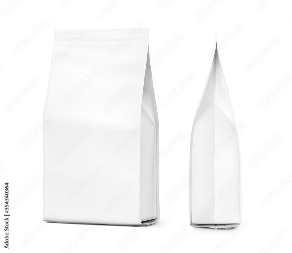 Realistic food bags isolated on white background. Isometric and side view. Vector illustration. Can be use for template your design, presentation, promo, ad. EPS 10. Realistic food bags isolated on white background. Isometric and side view. Vector illustration. Can be use for template your design, presentation, promo, ad. EPS 10.