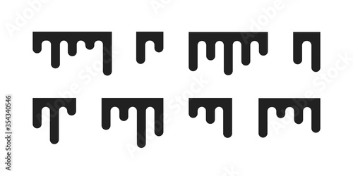 Paint drip texture effect. Splatter black vector concept in flat