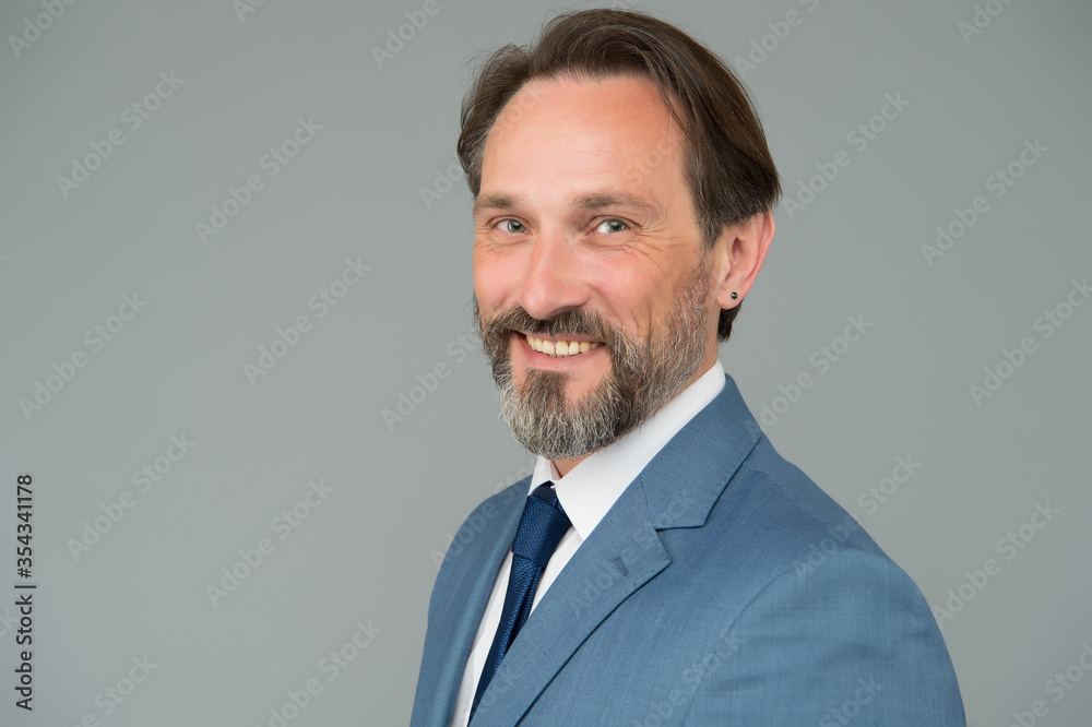 successful senior business man wear shirt and tie. office clerk worker. male barber care. smiling mature businessman has graying hair. confident and handsome man. male formal fashion. copy space successful senior business man wear shirt and tie. office clerk worker. male barber care. smiling mature businessman has graying hair. confident and handsome man. male formal fashion. copy space