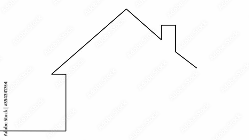 Self drawing simple animation of single continuous one line drawing home, house, shape, architecture, building Self drawing simple animation of single continuous one line drawing home, house, shape, architecture, building