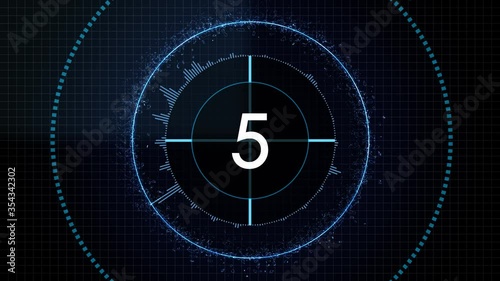 Countdown from 10 to 0. Animation.