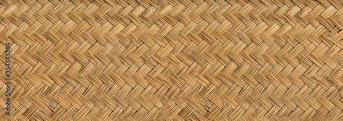 Woven bamboo mat texture banner photo