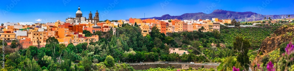 Travel and landmarks of  Gran Canaria - beautiful Aguimes town. Best places of Grand Canary island
