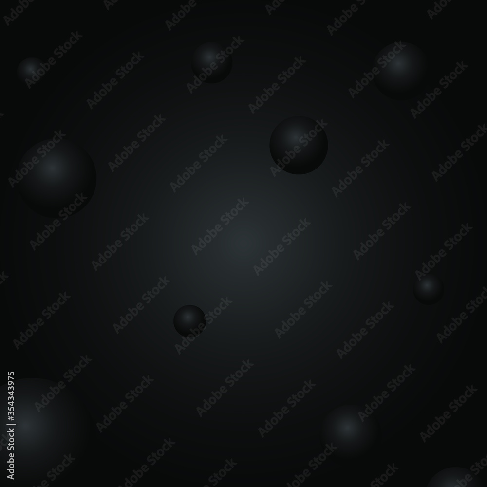 Volumetric balloons texture, dark composition and silver confetti Volumetric balloons texture, dark composition and silver confetti