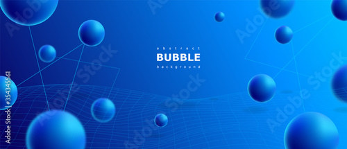 Blue bubble abstract background. Graphic modern abstract elegant blue background with bubble vibrant grid gradient wallpaper digital colorful vector texture smooth blurry glow web map.