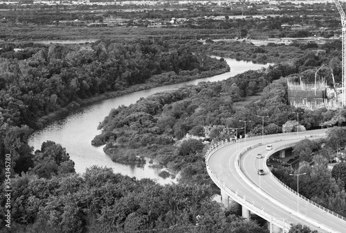 Photography Highway and river in Hong Kong city