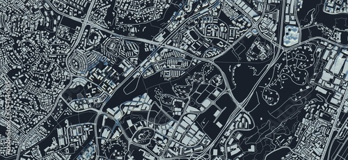 Foto stylized graphics city of Singapore, 3D render