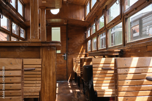 Interior of old train carriage