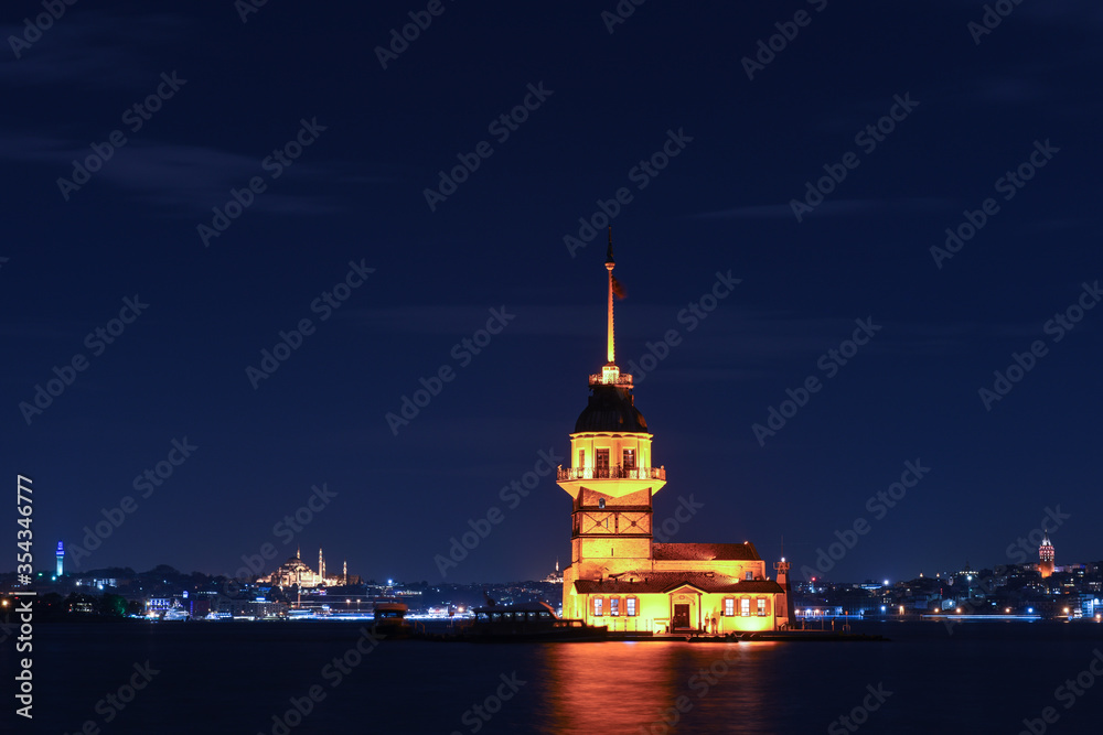 Maiden's Tower in Istanbul, Turkey (KIZ KULESI - USKUDAR)