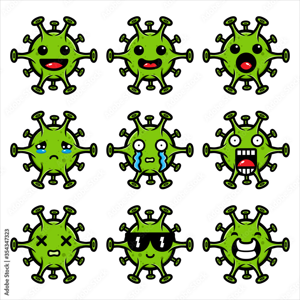 Fototapeta premium Corona Virus Emoji Vector Design