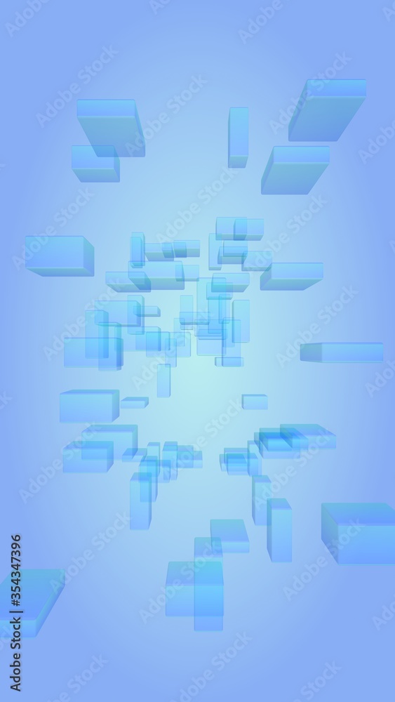 Blue and purple abstract digital and technology background. The pattern with repeating rectangles. Vertical orientation. 3D illustration Blue and purple abstract digital and technology background. The pattern with repeating rectangles. Vertical orientation. 3D illustration