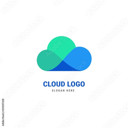 Creative Cloud Icon Logo Design Vector Illustration