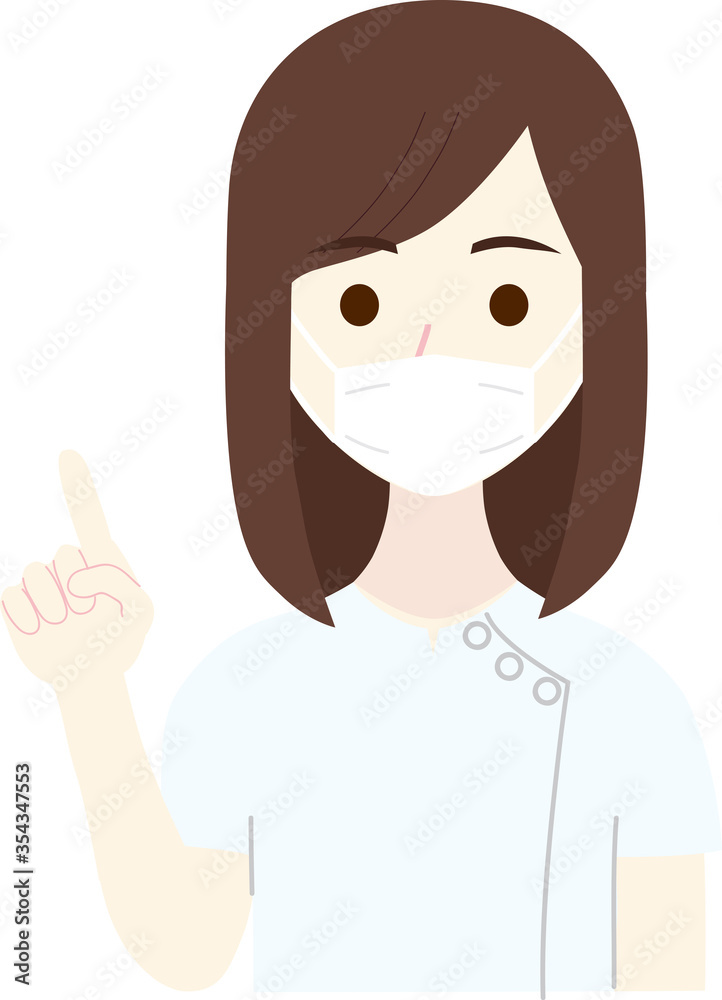 若い白衣の女性 若い白衣の女性