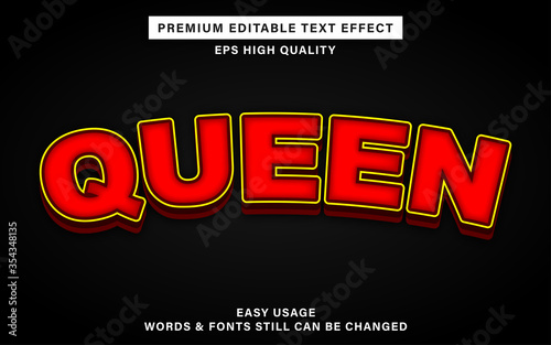 editable text effect queen