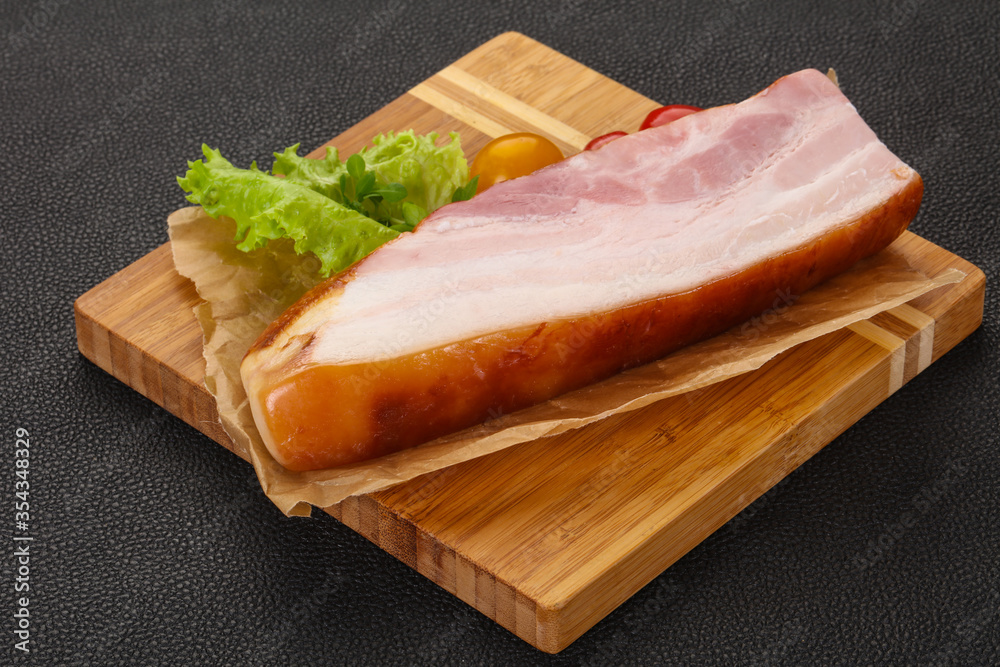 Smoked pork breast with salad leaves Smoked pork breast with salad leaves