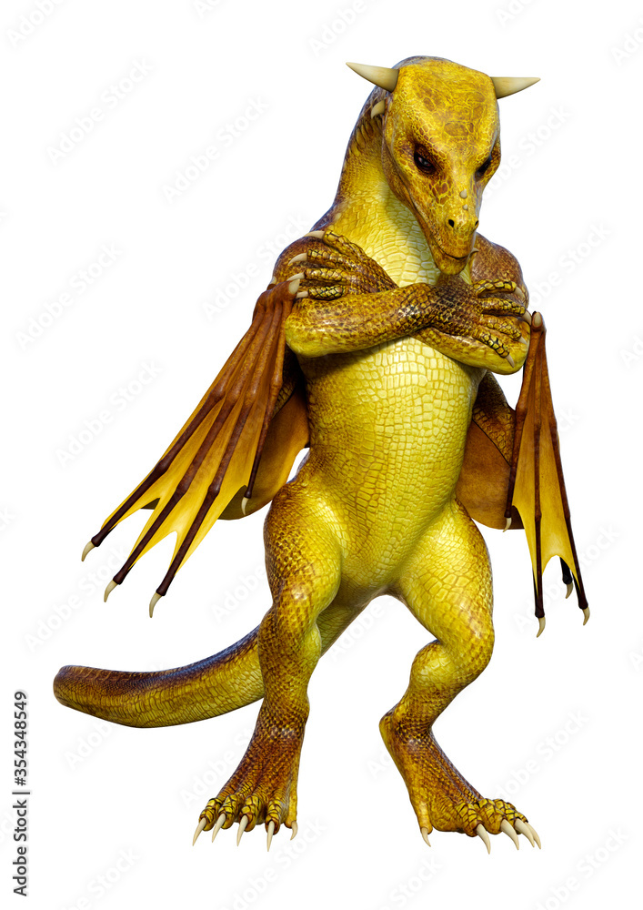 Fototapeta premium 3D Rendering Fairy Tale Dragon on White