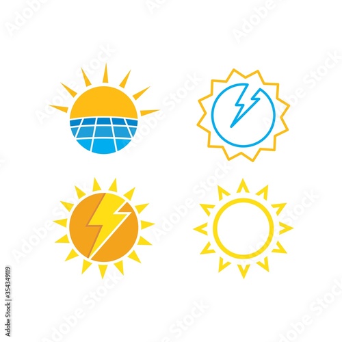 solar energy  logo vector icon illustration