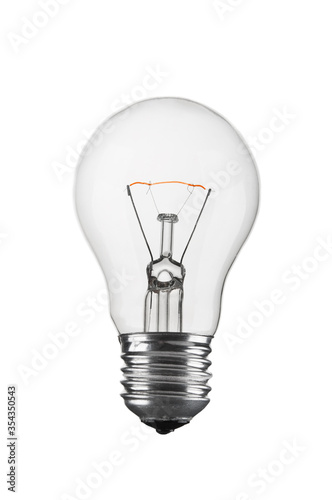 Fotografie Light bulb close up isolated on white background