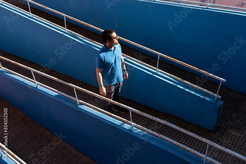Mature man standing on a ramp looking at distance