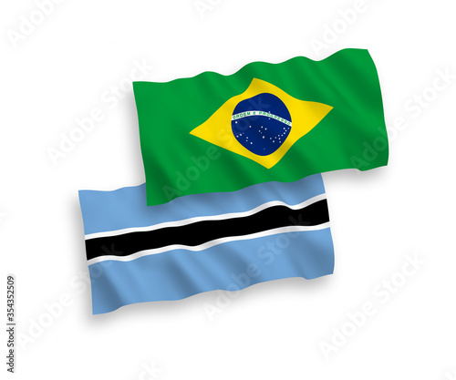 Flags of Brazil and Botswana on a white background