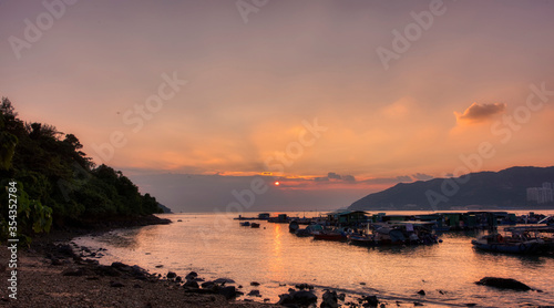 Sunset at the small village