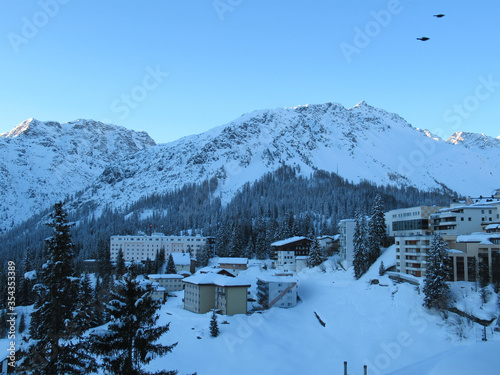 Snowy scenes in Arosa, Switzerland © ShamaB
