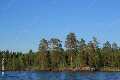 lake in the forest in Scandinavia at the north 